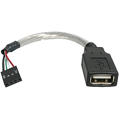StarTech 6in USB 2.0 Cable - USB A to USB 4 Pin Header F/F USB A Female to Motherboard Header Adapter - USB cable - 4 pin USB Type A (F) - 4 pin MPC (F) - 15 cm (USBMBADAPT) StarTech 6in USB 2.0 Cable - USB A to USB 4 Pin Header F/F USB A Female to Motherboard Header Adapter - USB cable - 4 pin USB Type A (F) - 4 pin MPC (F) - 15 cm (USBMBADAPT)