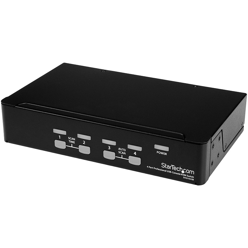 StarTech 4 Port 1U Rackmount USB PS/2 KVM Switch with OSD (SV431DUSB)