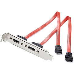 StarTech 2 Port SATA to eSATA Slot Plate Bracket - Serial ATA internal to external panel - 7 pin Serial ATA - 7 pin external Serial ATA (ESATAPLATE2)