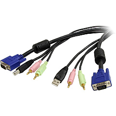 StarTech 6 ft 4-in-1 USB VGA KVM Switch Cable with Audio (USBVGA4N1A6) StarTech 6 ft 4-in-1 USB VGA KVM Switch Cable with Audio (USBVGA4N1A6)