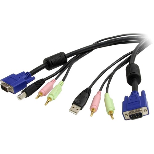 StarTech 10 ft 4-in-1 USB VGA KVM Cable with Audio and Microphone (USBVGA4N1A10)