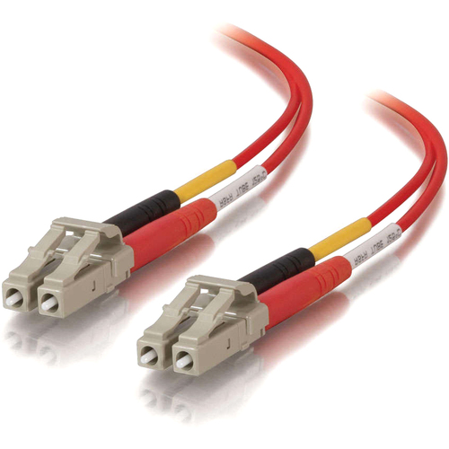 C2G 2m LC-LC 50/125 OM2 Duplex Multimode PVC Fiber Optic Cable - Red (37376)