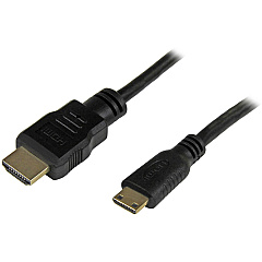 StarTech 6ft Mini HDMI to HDMI Cable with Ethernet, 4K 30Hz High Speed Mini HDMI 1.4 (Type-C) Device to HDMI Adapter Cable/Cord, M/M (HDMIACMM6)