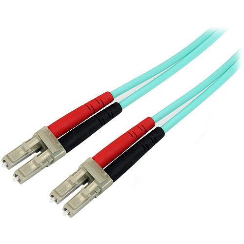 StarTech 10m Fiber Optic Cable - 10 Gb Aqua - Multimode Duplex 50/125 - LSZH - LC/LC - OM3 - LC to LC Fiber Patch Cable (A50FBLCLC10)