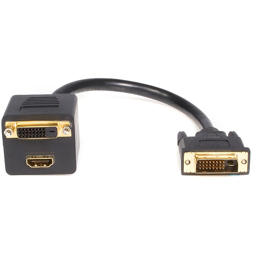 StarTech 1 ft DVI-D to DVI-D & HDMI Splitter Cable - M/F (DVISPL1DH)
