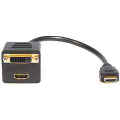 StarTech 1ft HDMI Splitter Cable, HDMI Male to DVI-D Female Adapter, Full HD 1920x1200p 60Hz, HDMI Male to DVI Female Splitter (HDMISPL1DH)