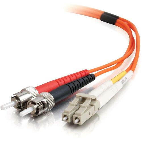 C2G 1m LC-ST 62.5/125 OM1 Duplex Multimode PVC Fiber Optic Cable (USA-Made) - Orange (13530)