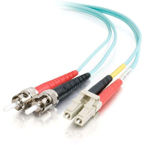 C2G 1m LC-ST 10Gb 50/125 Duplex Multimode OM3 Fiber Cable - Aqua - 3ft (36121)