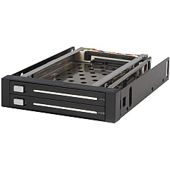 StarTech 2 Drive 2.5in Trayless Hot Swap SATA Mobile Rack Backplane - Storage bay adapter - black (HSB220SAT25B)