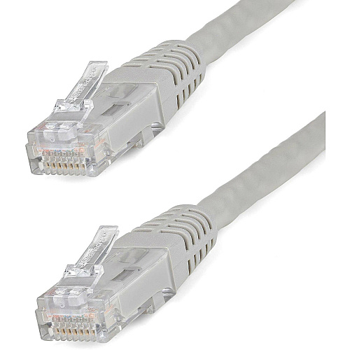 StarTech 1ft CAT6 Ethernet Cable - Gray Molded Gigabit - 100W PoE UTP 650MHz - Category 6 Patch Cord UL Certified Wiring/TIA (C6PATCH1GR)