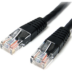 StarTech 2 ft Black Molded Cat5e UTP Patch Cable (M45PATCH2BK)