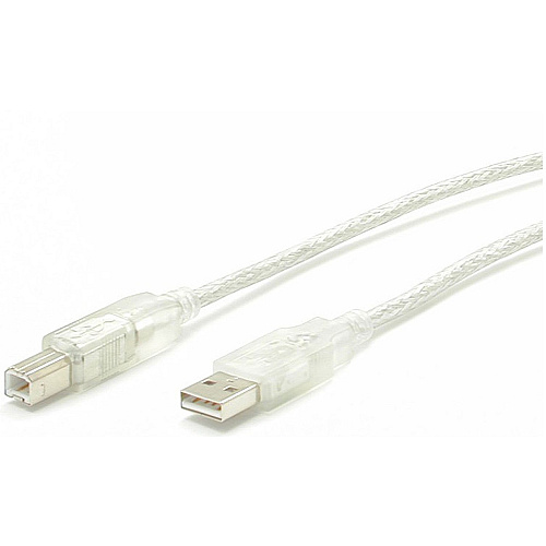 StarTech Transparent USB 2.0 cable - 4 pin USB Type A (M) - 4 pin USB Type B (M) - 10 ft (USBFAB10T)