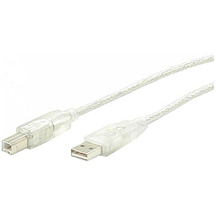 StarTech 6 ft Clear A to B USB 2.0 Cable - M/M (USBFAB6T) StarTech 6 ft Clear A to B USB 2.0 Cable - M/M (USBFAB6T)