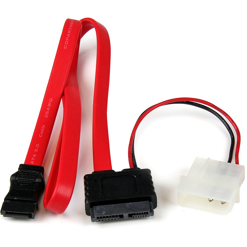 StarTech 20in Slimline SATA to SATA with LP4 Power Cable Adapter (SLSATAF20)