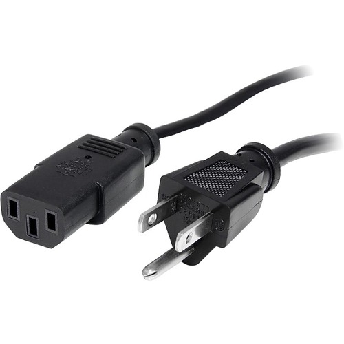 StarTech 1ft (30cm) Computer Power Cord, NEMA 5-15P to C13, 10A 125V 18AWG, Black Replacement AC PC Power Cord, TV/Monitor Power Cable (PXT1011)
