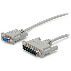 StarTech 10 ft Cross Wired DB9 to DB25 Serial Null Modem Cable - Null modem cable - DB-9 (F) - DB-25 (M) - 10 ft (SCNM925FM)