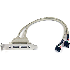 StarTech 2 Port USB A Female Low Profile Slot Plate Adapter (USBPLATELP)