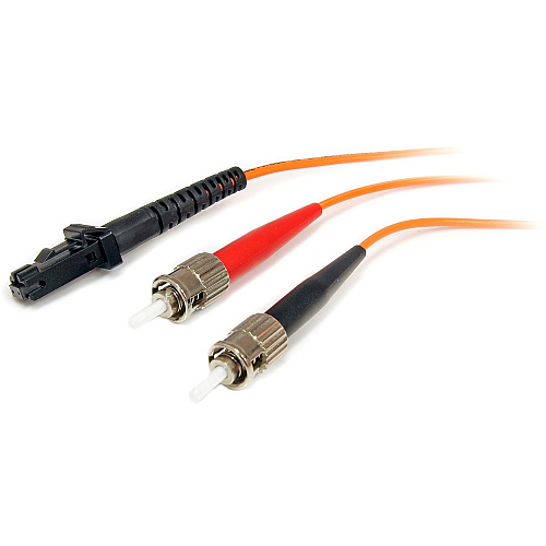 StarTech 1m Fiber Optic Cable - Multimode Duplex 62.5/125 - LSZH - MTRJ/ST - OM1 - MTRJ to ST Fiber Patch Cable (FIBMTST1)