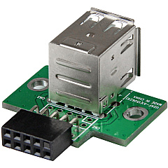 StarTech 2 Port USB Motherboard Header Adapter - USB A to USB 10 Pin Header F/F (USBMBADAPT2)