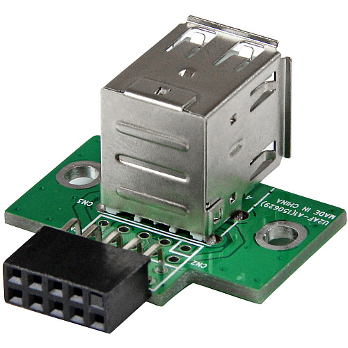 StarTech 2 Port USB Motherboard Header Adapter - USB A to USB 10 Pin Header F/F (USBMBADAPT2)