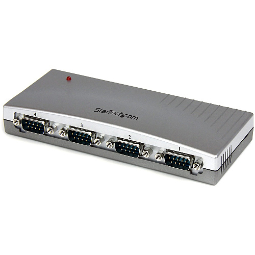 StarTech USB to Serial Adapter Hub - 4 Port - Bus Powered - DB9 (9-pin) - USB Serial - FTDI USB to Serial Adapter (ICUSB2324)