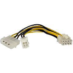 StarTech 6in 4 Pin to 8 Pin EPS Power Adapter with LP4 - F/M (EPS48ADAP)