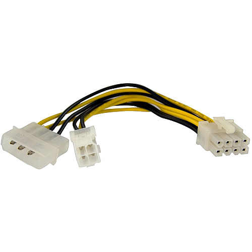 StarTech 6in 4 Pin to 8 Pin EPS Power Adapter with LP4 - F/M (EPS48ADAP)