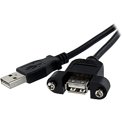 StarTech 1 ft Panel Mount USB Cable A to A - F/M (USBPNLAFAM1)