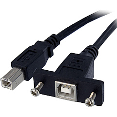 StarTech 1 ft Panel Mount USB Cable B to B - F/M (USBPNLBFBM1)