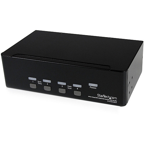 StarTech 4 Port Dual DVI USB KVM Switch w/ Audio & USB Hub (SV431DD2DUA)