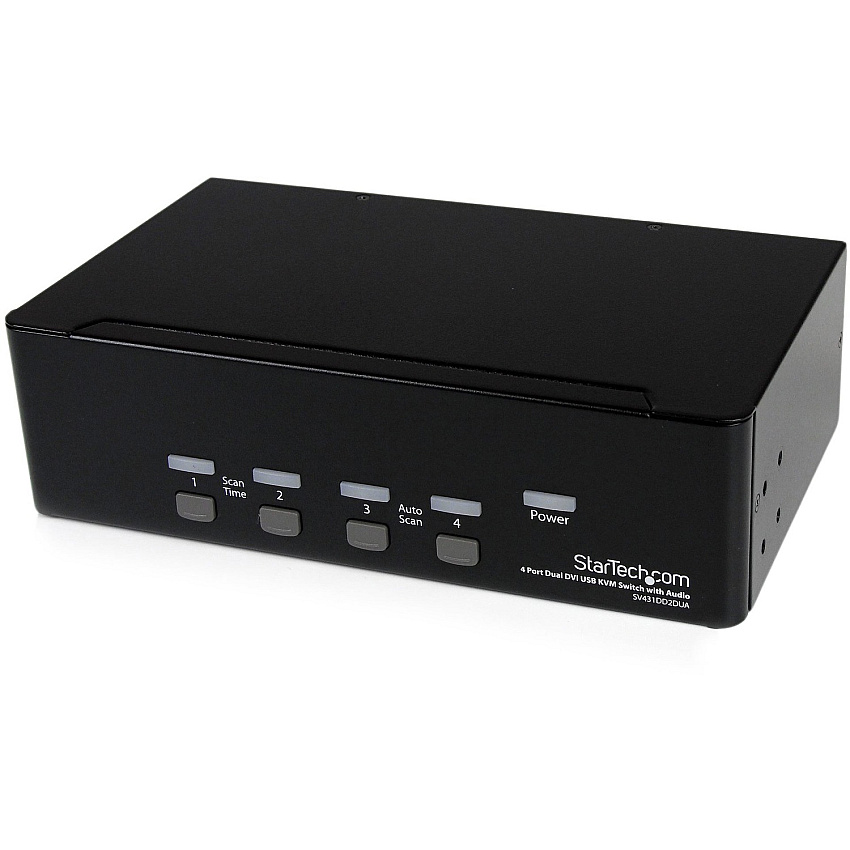 StarTech 4 Port Dual DVI USB KVM Switch w/ Audio & USB Hub (SV431DD2DUA)