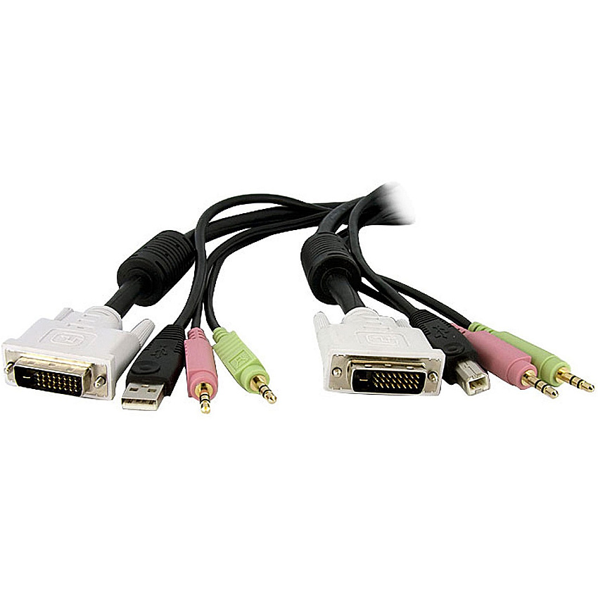 StarTech 10 ft 4-in-1 USB DVI KVM Switch Cable with Audio (DVID4N1USB10)