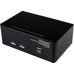 StarTech 2 Port DVI VGA Dual Monitor KVM Switch USB with Audio & USB 2.0 Hub (SV231DDVDUA)