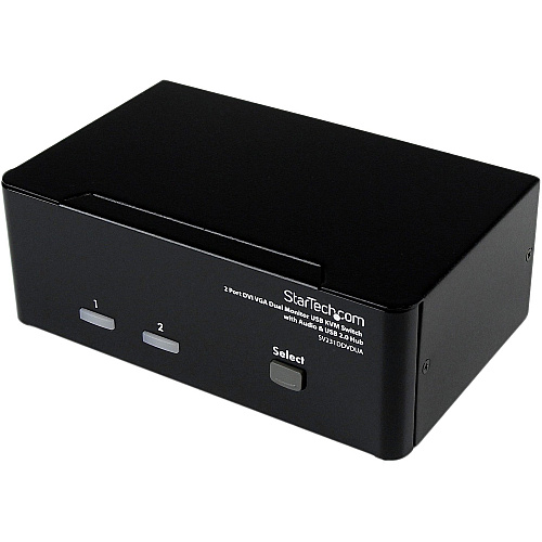 StarTech 2 Port DVI VGA Dual Monitor KVM Switch USB with Audio & USB 2.0 Hub (SV231DDVDUA)