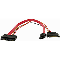 StarTech 12in Micro SATA to SATA with SATA Power Adapter Cable (MCSATAF12S)