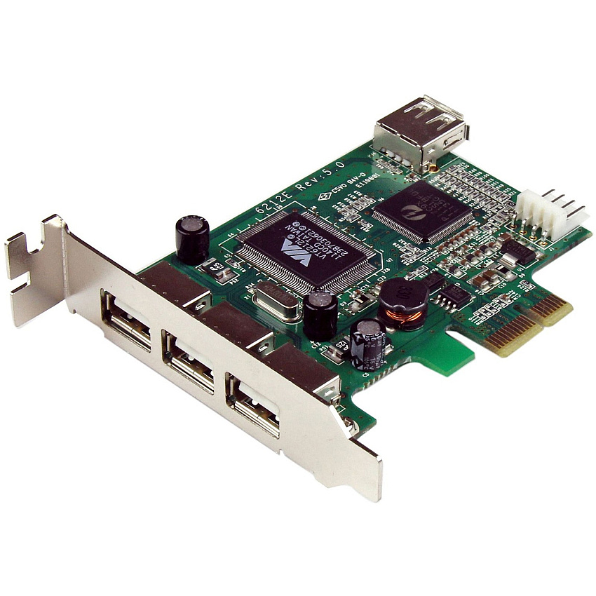 StarTech 4-port PCI Express LP USB Adapter Card (PEXUSB4DP)