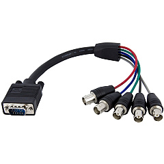 StarTech 1 ft Coax HD15 VGA to 5 BNC RGBHV Monitor Cable (VGABNCMF1) StarTech 1 ft Coax HD15 VGA to 5 BNC RGBHV Monitor Cable (VGABNCMF1)