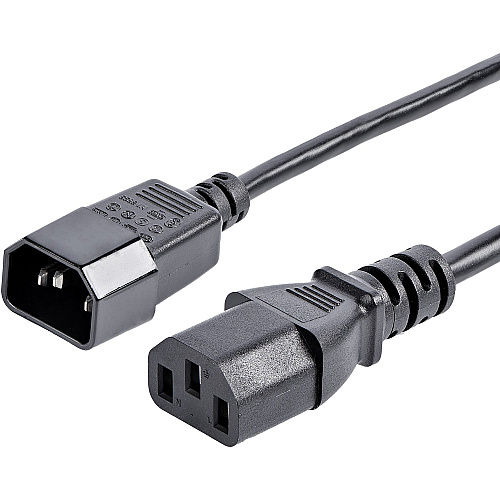 StarTech 6ft (2m) Power Extension Cord, C14 to C13, 10A 125V, 18AWG, Computer Power Cord Extension, Power Supply Extension Cable (PXT100)
