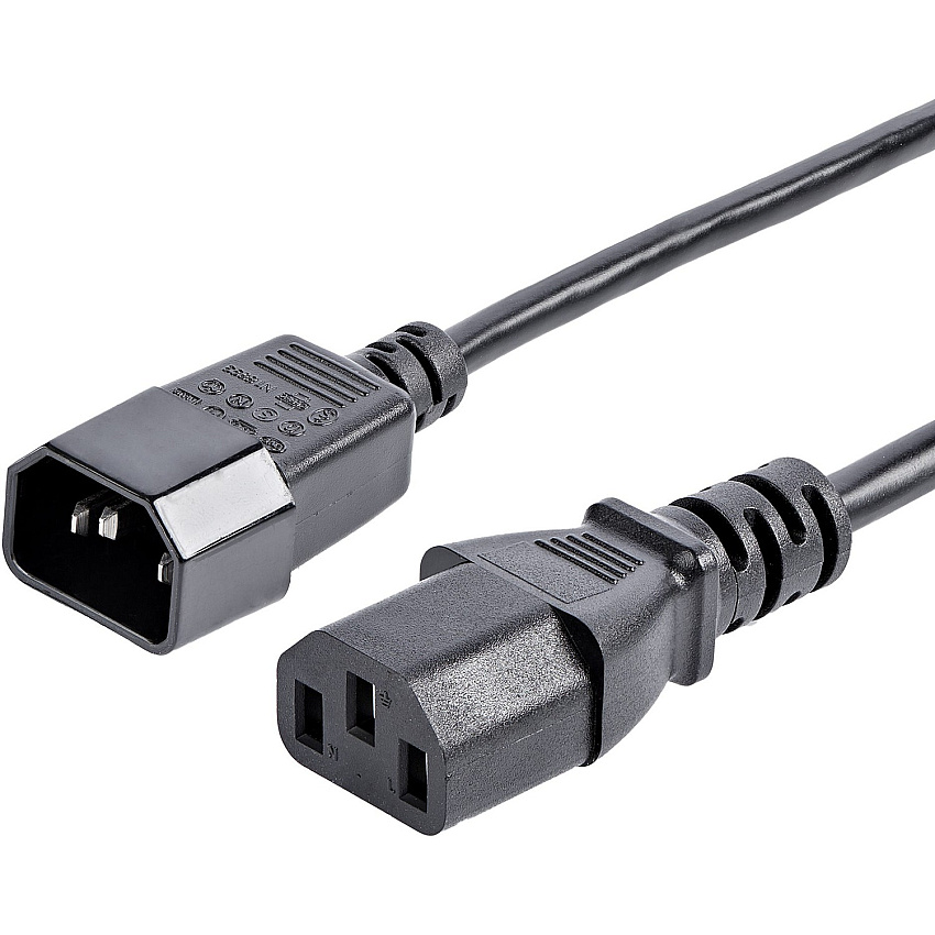 StarTech 6ft (2m) Power Extension Cord, C14 to C13, 10A 125V, 18AWG, Computer Power Cord Extension, Power Supply Extension Cable (PXT100)