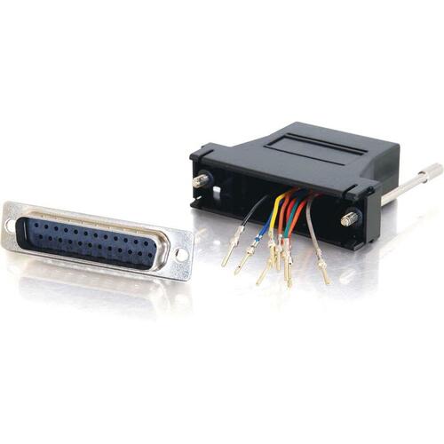 C2G RJ45 to DB25 Male Modular Adapter - Black (02937)