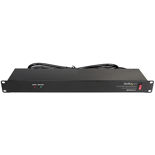 StarTech Rackmount PDU with 8 Outlets with Surge Protection - 19in Power Distribution Unit - 1U (RKPW081915)