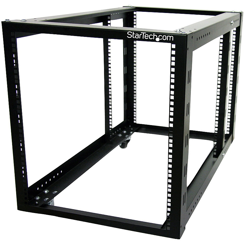 StarTech 12U 4 Post Server Equipment Open Frame Rack Cabinet w/ Adjustable Posts & Casters (4POSTRACK12A)