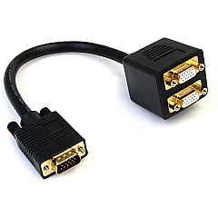 StarTech 1 ft VGA to 2x VGA Video Splitter Cable - M/F (VGASPL1VV)