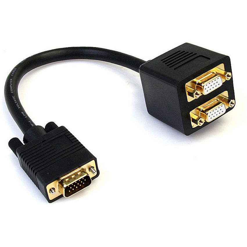 StarTech 1 ft VGA to 2x VGA Video Splitter Cable - M/F (VGASPL1VV)