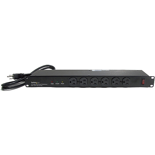 StarTech Rackmount PDU with 16 Outlets and Surge Protection - 19in Power Distribution Unit - 1U (RKPW161915)