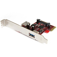 StarTech 2 port PCI Express SuperSpeed USB 3.0 Card with UASP Support - 1 Internal 1 External (PEXUSB3S11)
