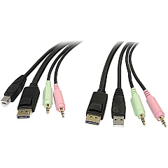 StarTech 6 ft 4-in-1 USB DisplayPort KVM Switch Cable (DP4N1USB6) StarTech 6 ft 4-in-1 USB DisplayPort KVM Switch Cable (DP4N1USB6)