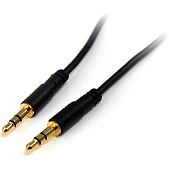 StarTech 1 ft Slim 3.5mm Stereo Audio Cable - M/M (MU1MMS)