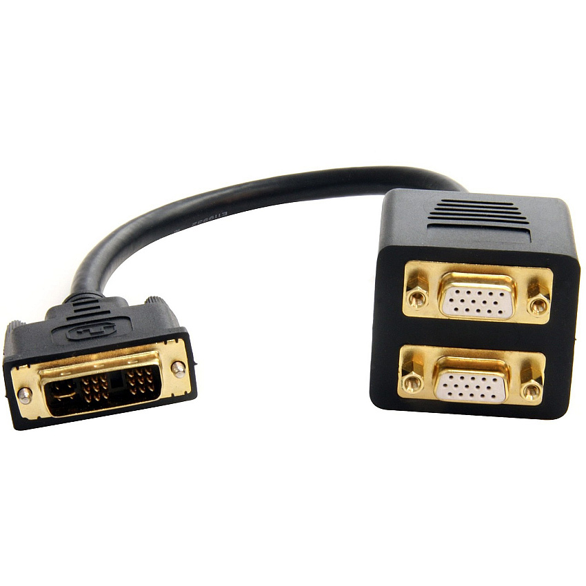 StarTech 1 ft DVI-I Analog to 2x VGA Video Splitter Cable - M/F (DVISPL1VV)