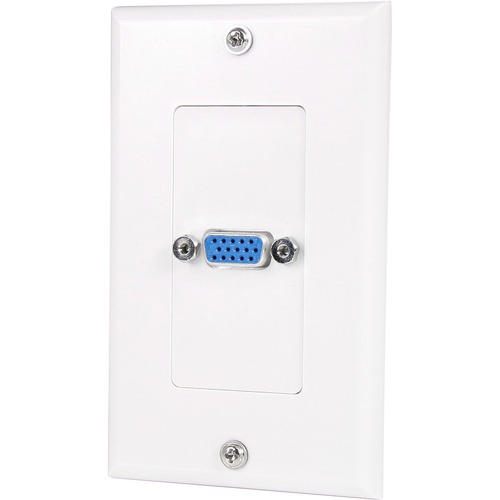 StarTech Single Outlet 15-Pin Female VGA Wall Plate - White (VGAPLATE)